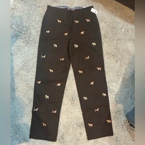 Brooks Brothers Brown Chinos with Dog Embroidery
